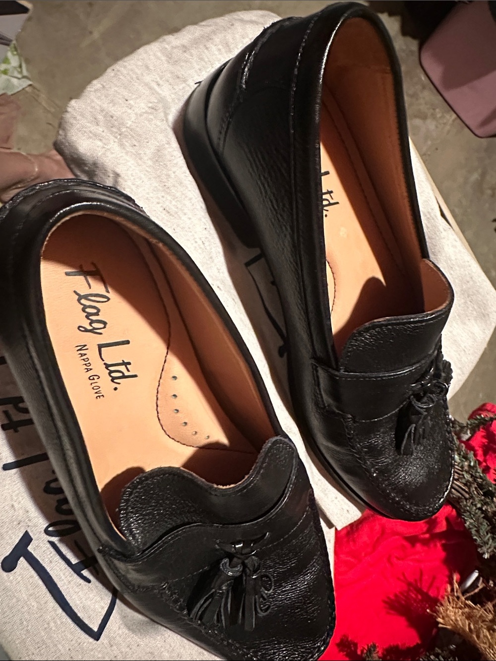 FLAG LTD Black Tassel Loafers for MEN